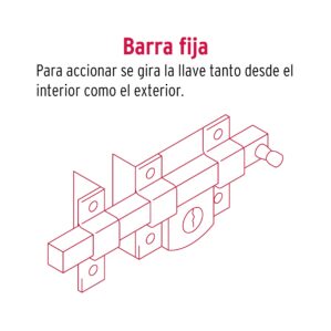 Cerradura de barra fija izquierda