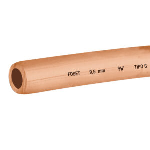 Tubo de cobre flexible, 3/8", rollo de 15 metros