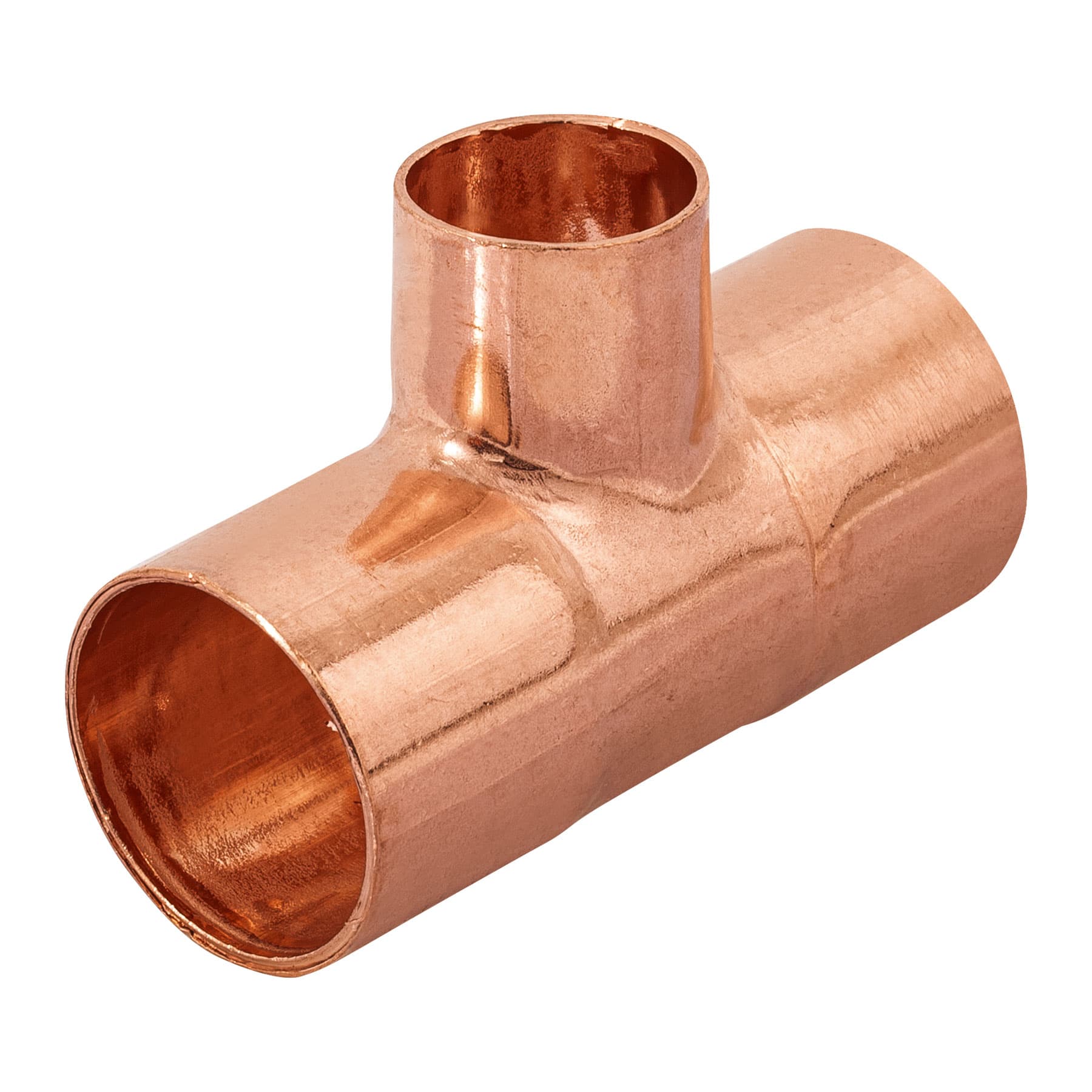 Tee de cobre reducida, 3/4" x 3/4" x 1/2"