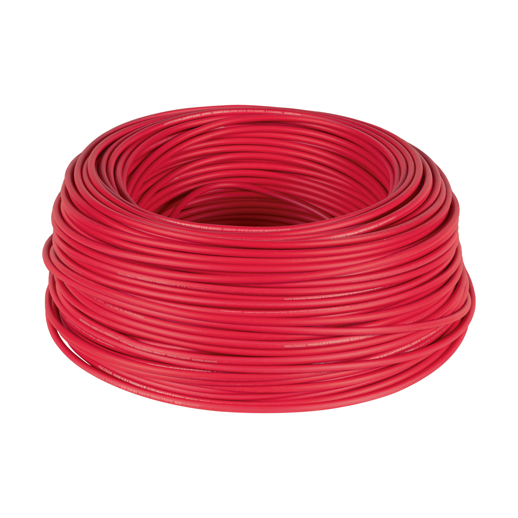 Rollo de 100m de cable THW CCA Calibre 12 Rojo Alucobre