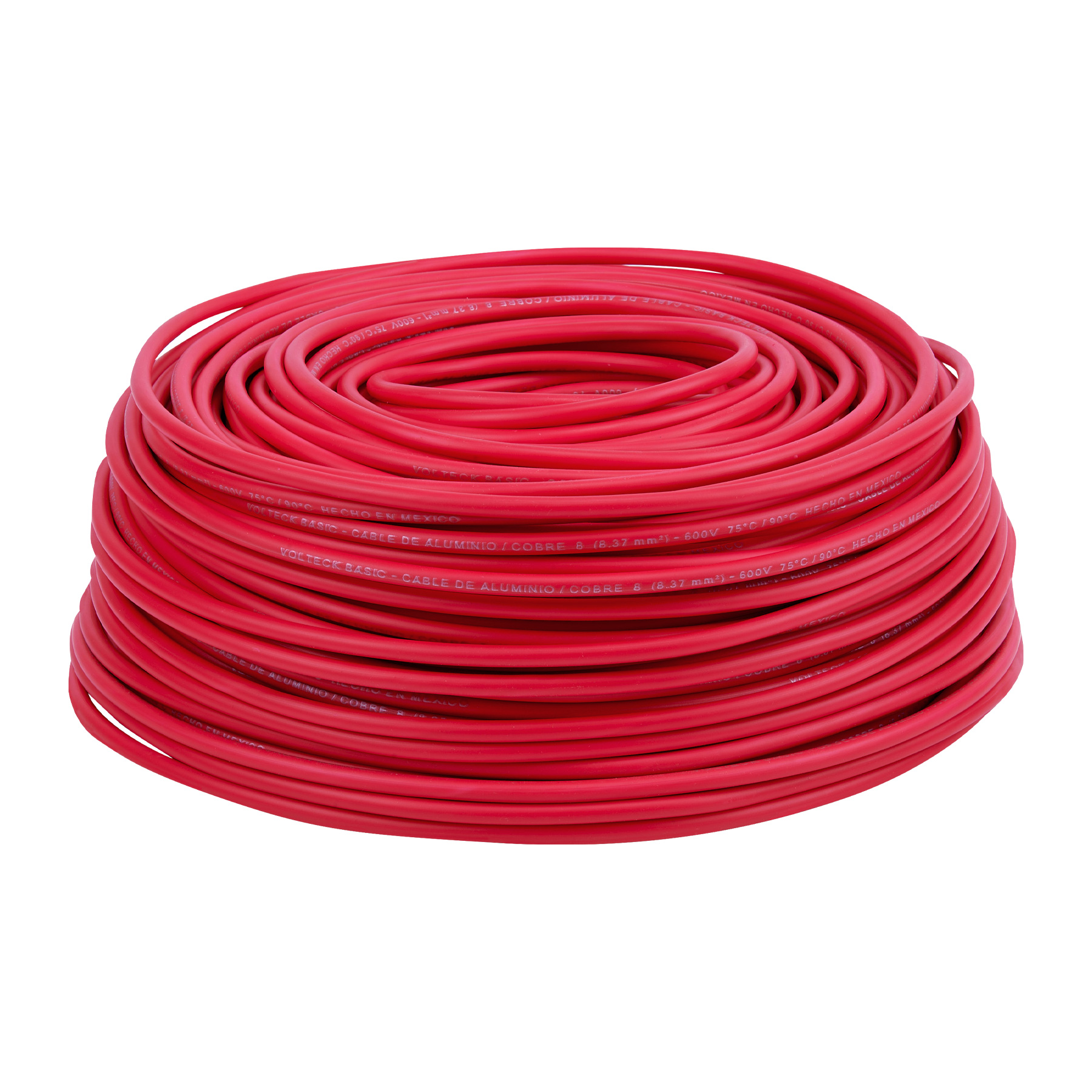 Rollo de 100m de cable THW CCA Calibre 12 Rojo Alucobre