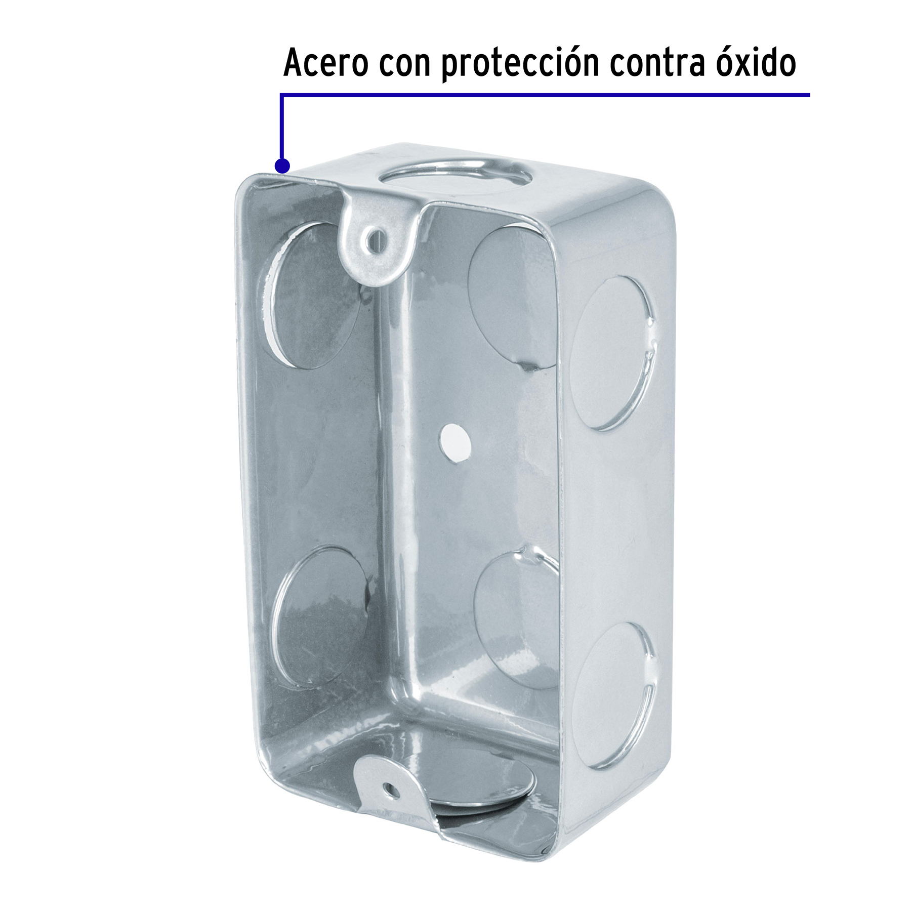 Caja tipo chalupa de acero 1/2" Economica 2x4"