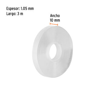 Cinta Doble Cara Nano Gel de 3m Ancho de 1cm Espesor 1mm
