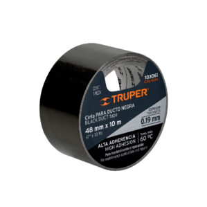 Cinta negra para ducto 10m x 48mm, espesor 0.19mm, Truper