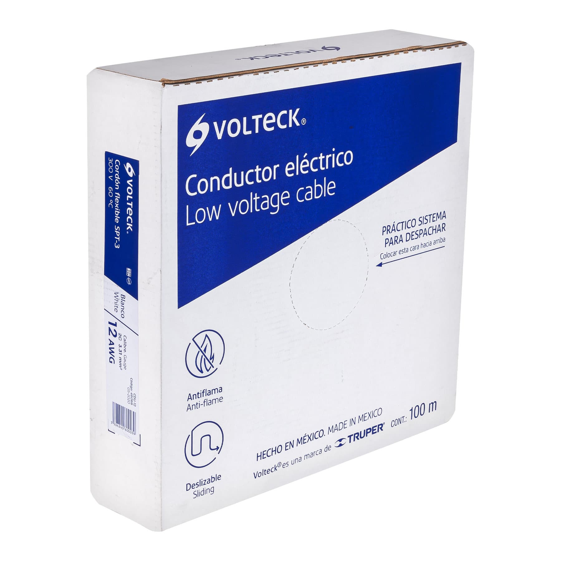 Cable Luz Duplex 12 AWG POT Flexible SPT Rollo 100m