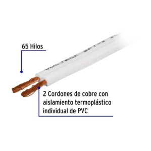 Rollo 100m Cable Luz duplex Calibre 12