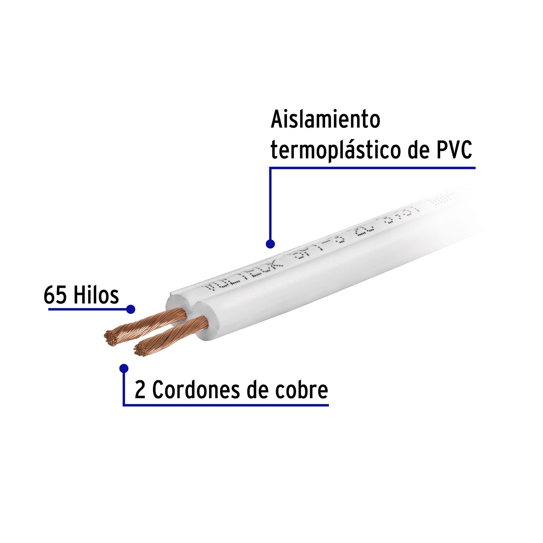Cable Luz Duplex 12 AWG POT Flexible SPT Rollo 100m