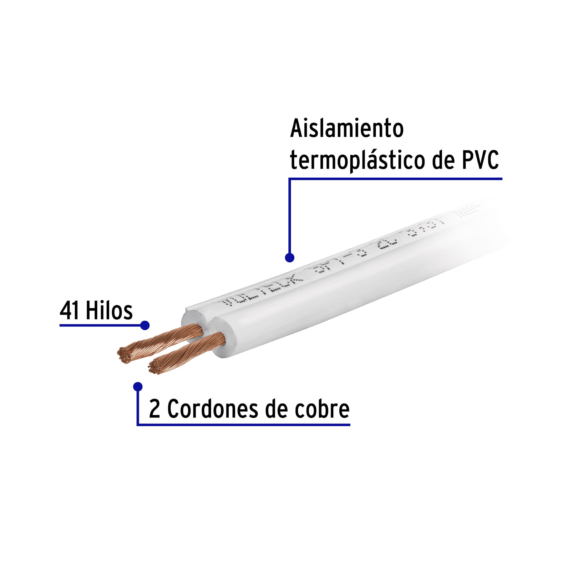 Cable luz Duplex 14AWG POT Flexible SPT rollo 100m