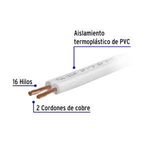 Cable Luz Duplex 18 AWG POT Flexible SPT Rollo 100m