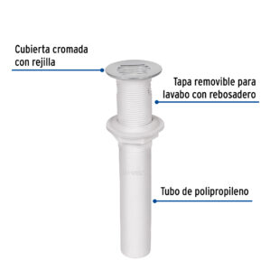 Contra para lavabo con rebosadero polipropileno 1-1/4