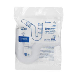 Cespol flexible para fregadero PVC con extension de 20cm 1-1/2