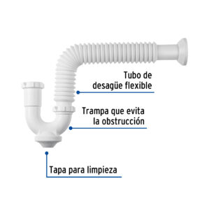 Cespol para fregadero lavabo sin contra 1-1/2" y 1-1/4"