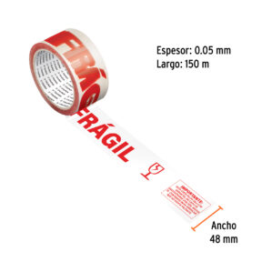 Cinta de empaque 48 mm x 150m Fragil Truper