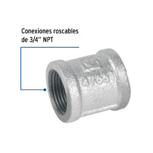 Cople reforzado acero galvanizado 3/4"