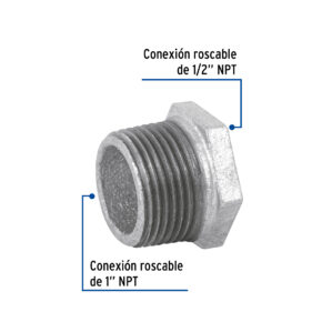 Reduccion bushing acero galvanizado 1"x1/2"