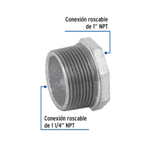 Reduccion bushing, acero galvanizado, 1-1/4 x 1