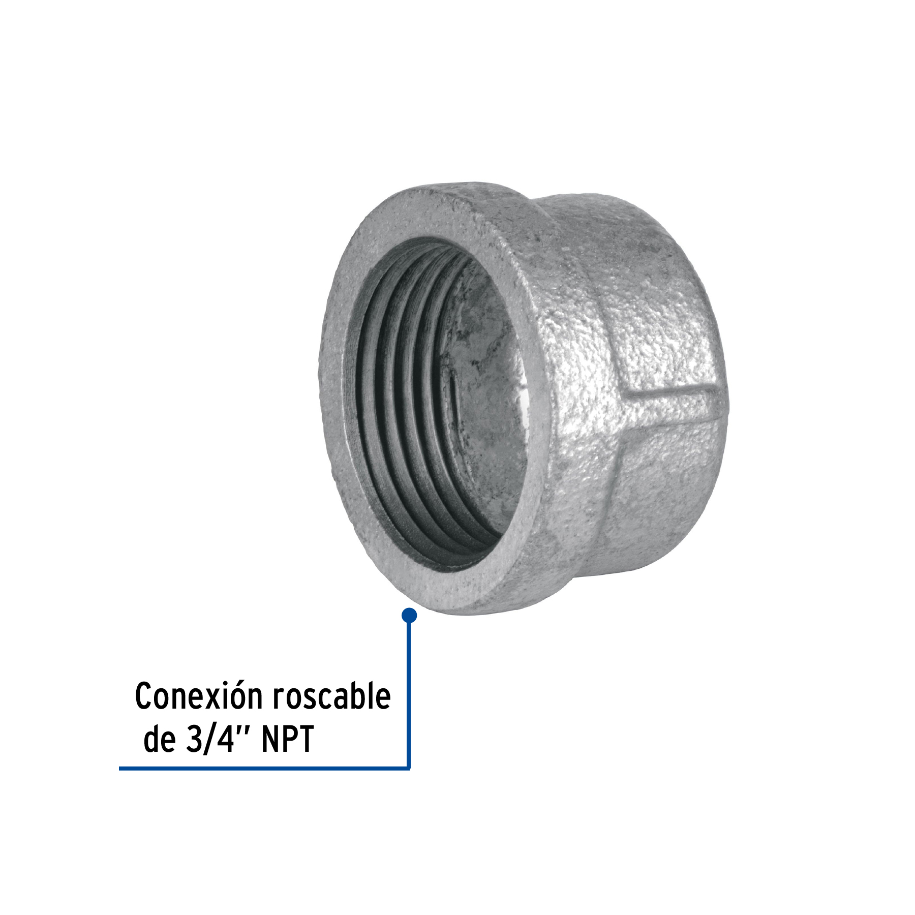 Tapon hembra acero galvanizado de 3/4"