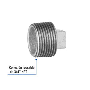 Tapon macho acero galvanizado de 3/4"