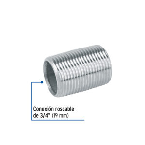 Niple acero galvanizado cuerda corrida 3/4"