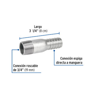 Niple insercion galvanizado tipo botella 3/4" manguera