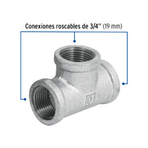 Tee sencilla acero galvanizado 3/4"