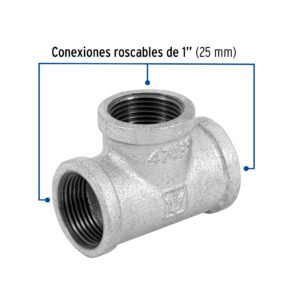 Tee sencilla acero galvanizado 1"
