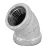Codo 45° acero galvanizado de 1/2"