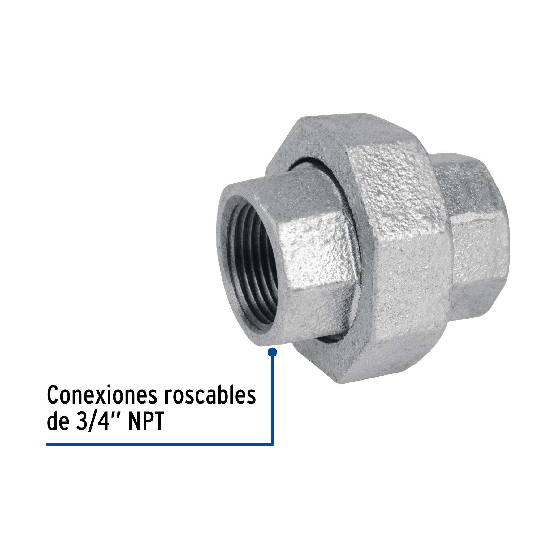 Tuerca union acero galvanizado 3/4"