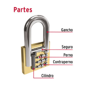 Candado de hierro laton 30mm corto