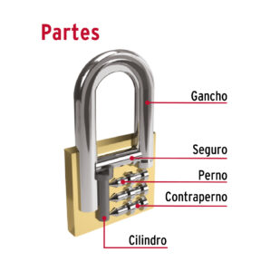 Candado de hierro laton 40mm corto