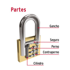 Candado de hierro color laton 50mm largo