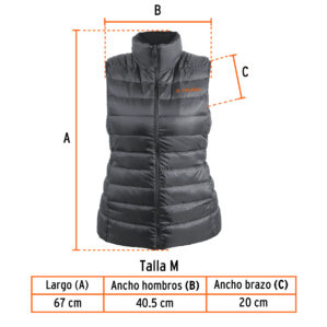 Chaleco de plumas para dama talla mediana