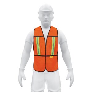 Chaleco de seguridad con cintas reflejantes naranja Pretul