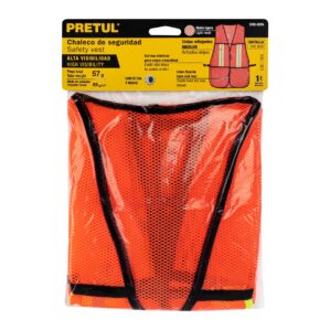 Chaleco de seguridad con cintas reflejantes naranja Pretul