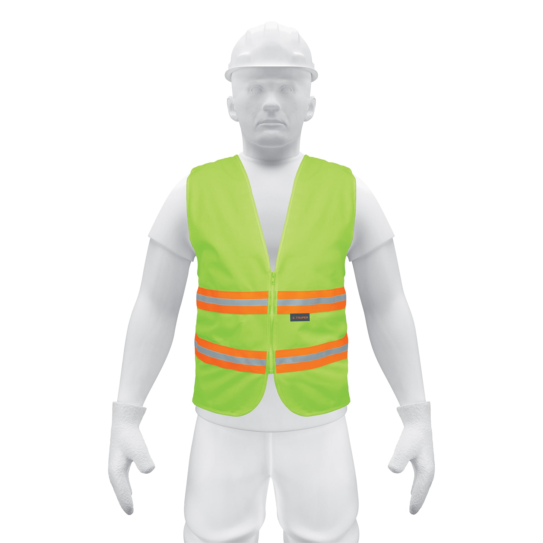 Chaleco de seguridad alta visibilidad con cierre verde