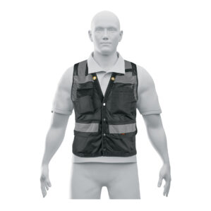 Chaleco seguridad reforzado Negro con bolsas Grande