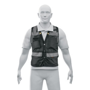 Chaleco seguridad reforzado Negro con bolsas Mediano