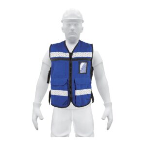Chaleco brigadista con cintas reflejantes color azul rey