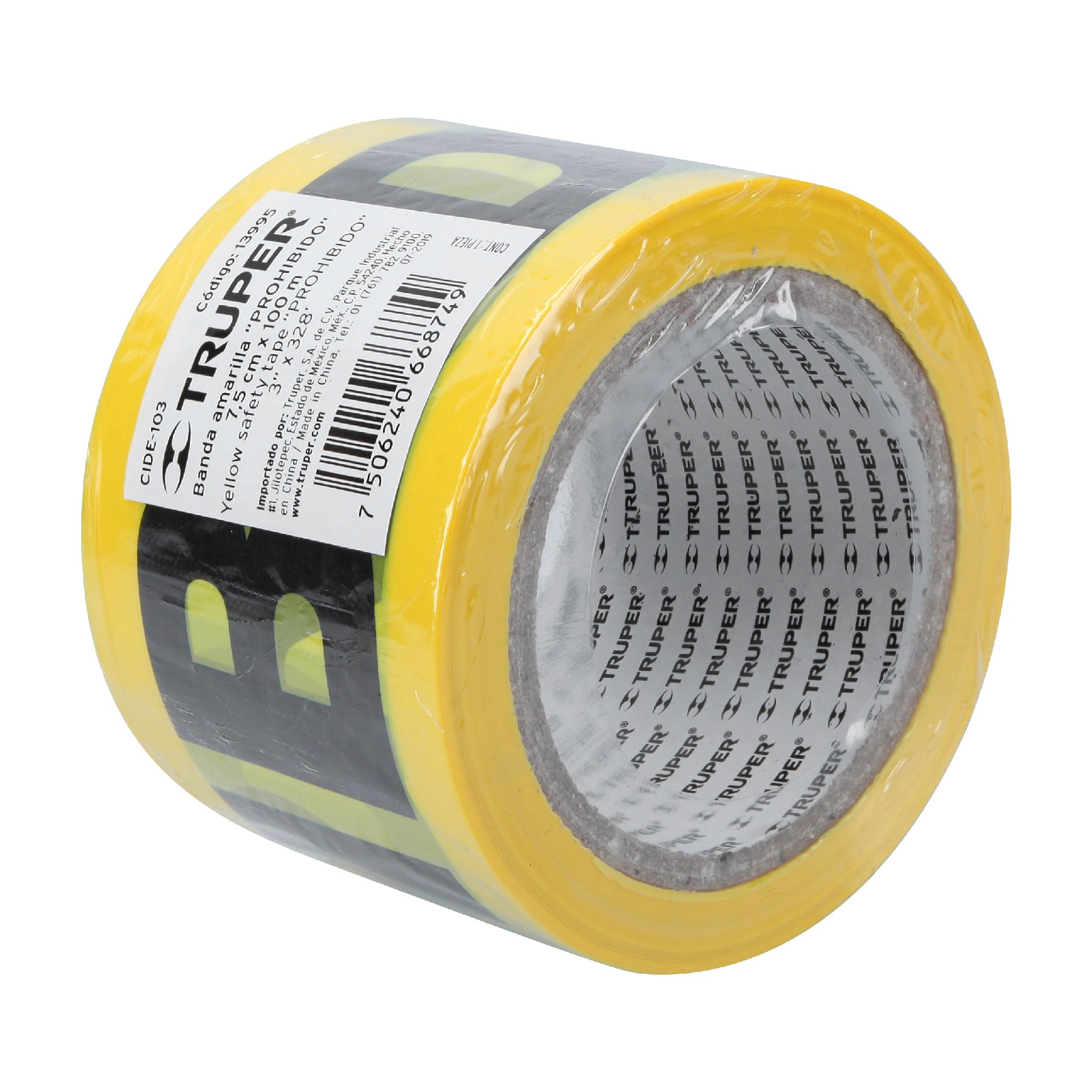 Rollo de Cinta delimitadora "Prohibido" de 100m