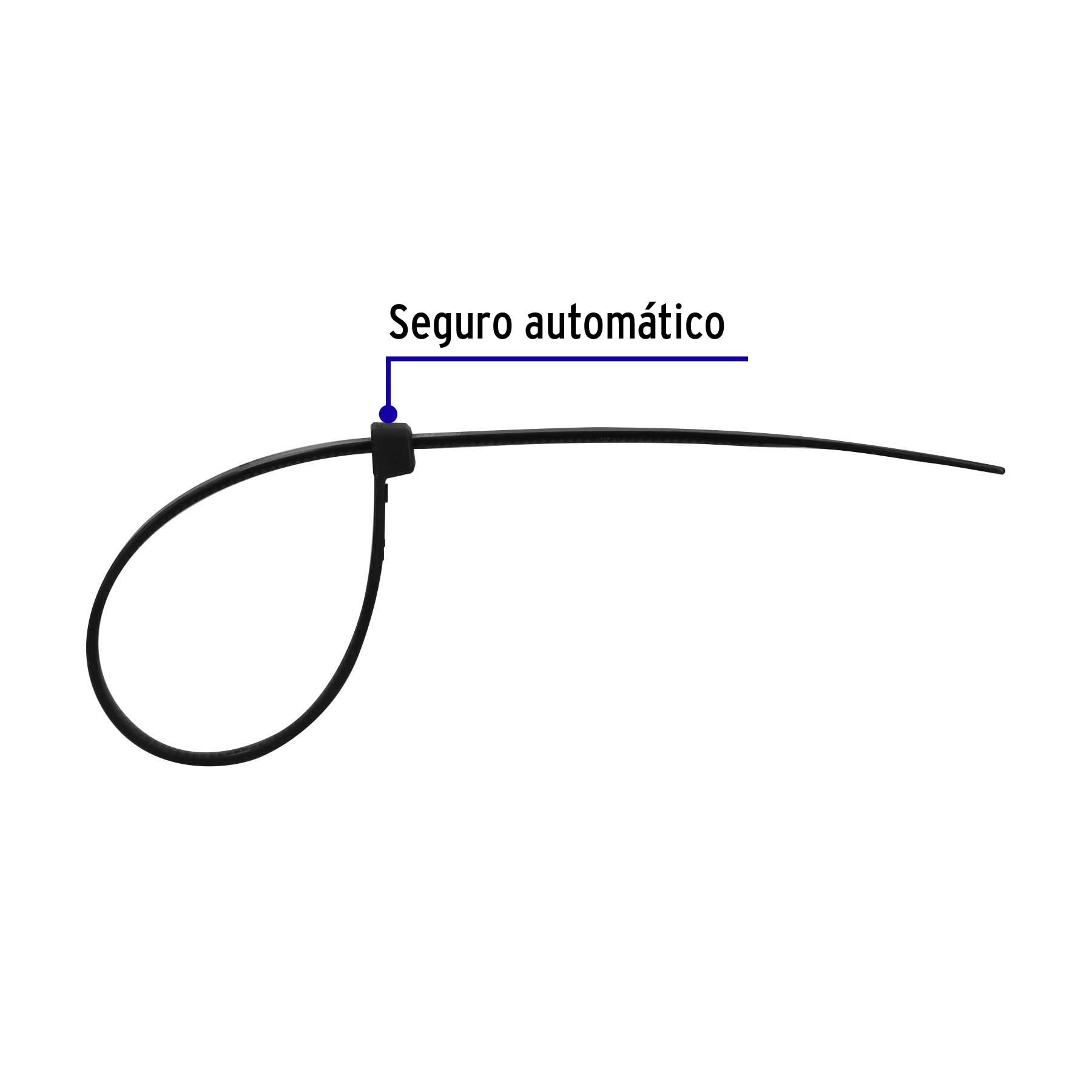 Cincho plastico 20cm 3.5mm Negro bolsa con 50 pzas