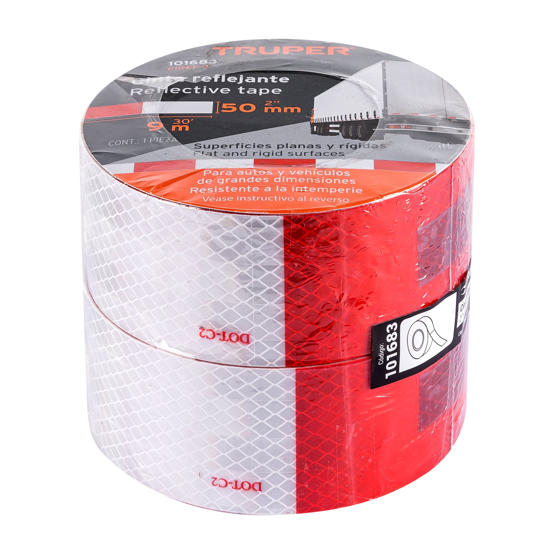 Cinta reflejante de PVC Rollo de 9m x 2"