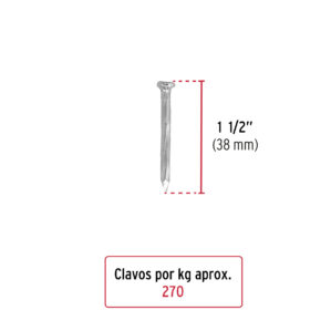 1 kg de Clavo para concreto 1-1/2" Galvanizado