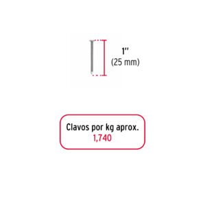 Clavos para Madera 1" bolsa de 1kg