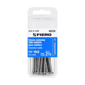 Blister con 20 clavos estandar 2-1/2" con cabeza, Fiero