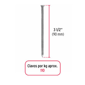 Clavos para Madera 3-1/2" bolsa de 1kg