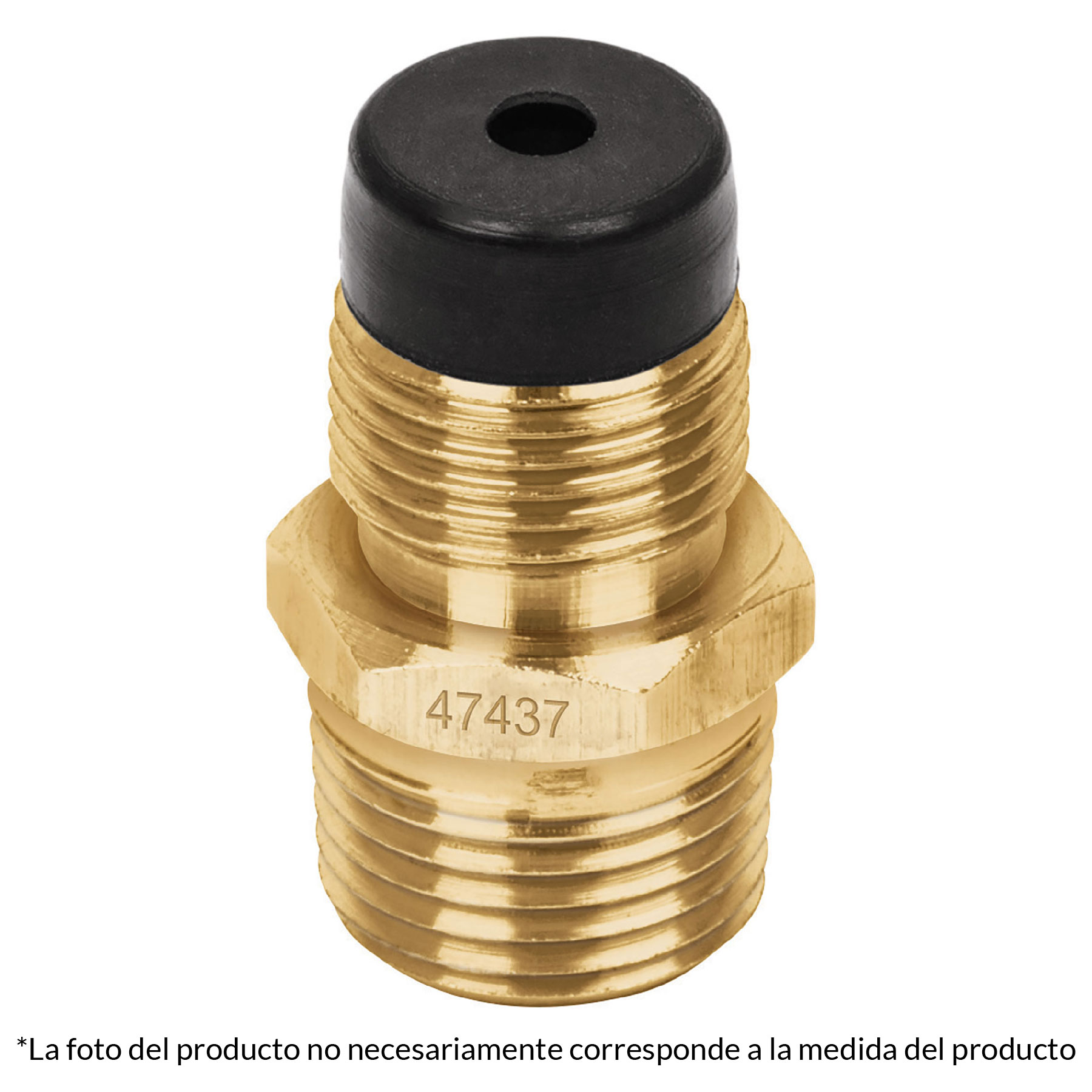 Niple terminal de laton para gas 3/8" x 1/2"