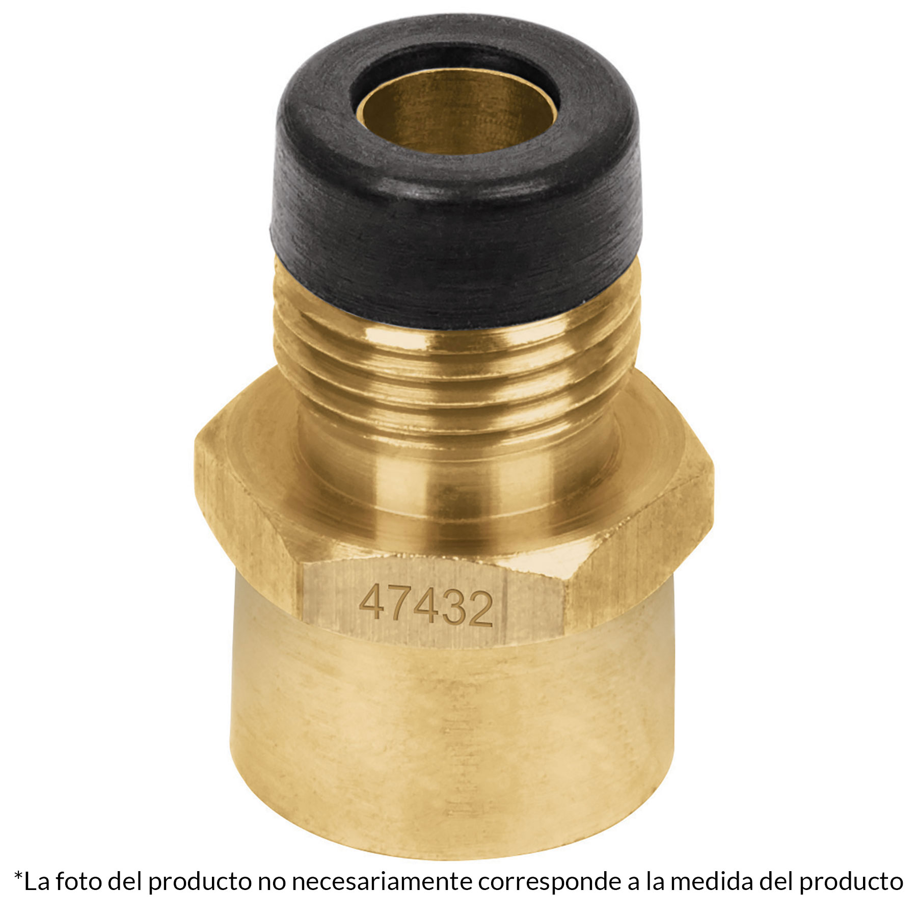 Niple Campana Conector Gas de Laton 3/8" a 3/8" Flare
