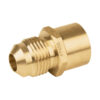 Conector gas de laton flare soldable de 1/2" a 3/8" Flare