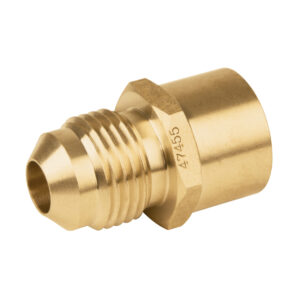 Conector gas de laton flare soldable de 1/2" a 3/8" Flare