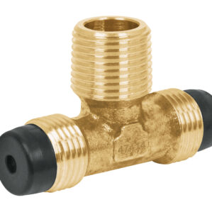 Tee terminal centro de laton, 3/8